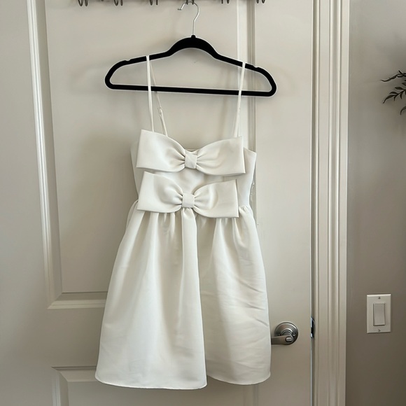 Sachin & Babi Sloane Taffeta Double-Bow Pleated Mini Dress size 8 - Picture 1 of 5